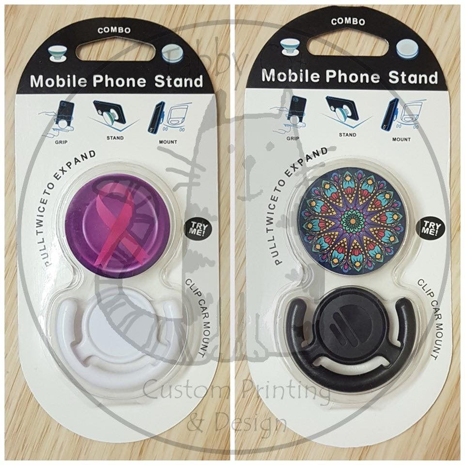 Sublimation pop socket with holder - Stand Out Embroidery and Promotions
