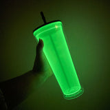 24oz Clear Double Wall Acrylic Tumblers GLOW IN THE DARK for snowglobe makers.