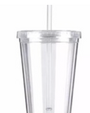 Double Walled Clear Screw Lid Tumbler