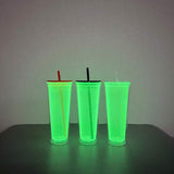 24oz Clear Double Wall Acrylic Tumblers GLOW IN THE DARK for snowglobe makers.